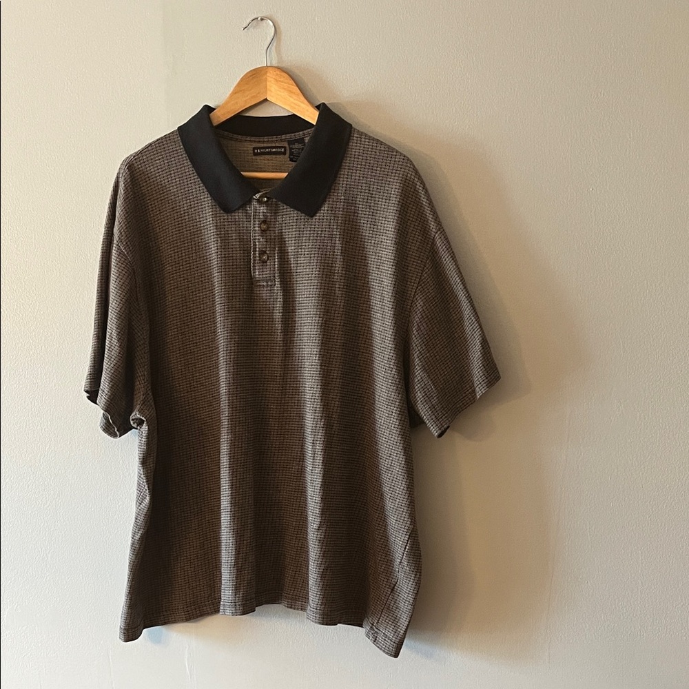 Men's Brown/black Polo with Black Contrast Collar